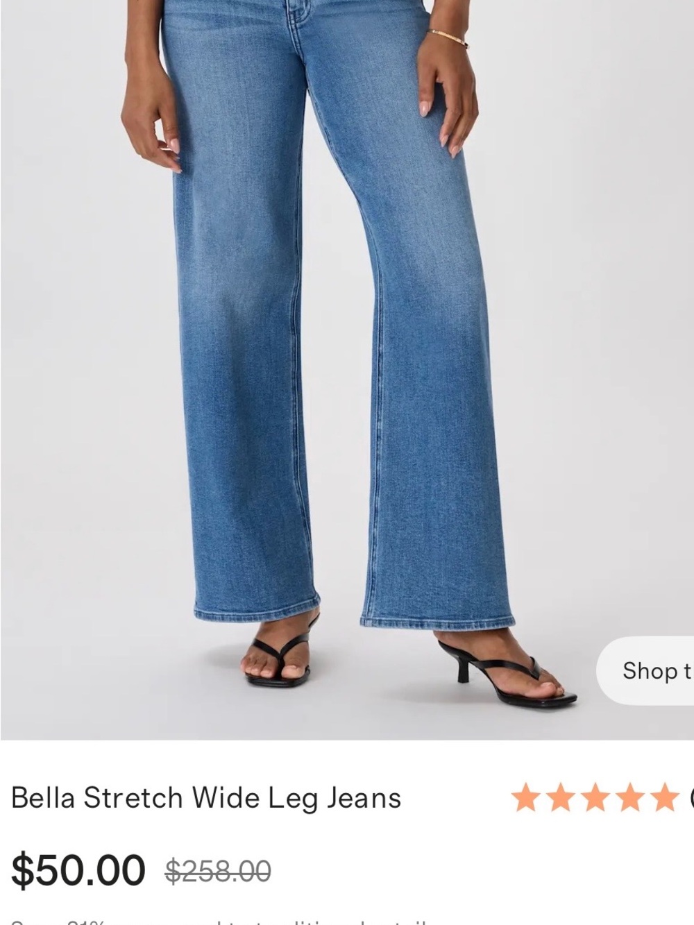 Bella Stretch Wide Leg Jeans - Blue